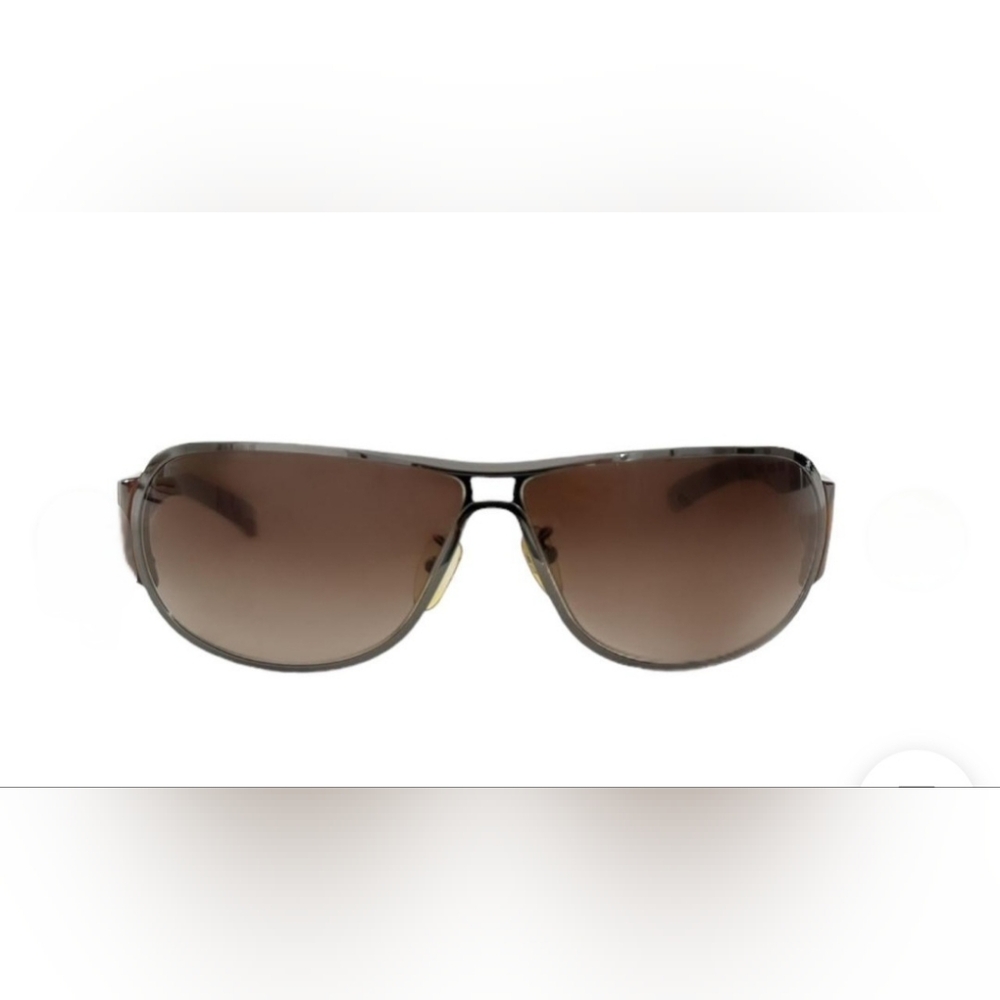 Authentic Prada Flower Logo Rimless  Sunglasses Tortoiseshell Brown/Silv… - Picture 2 of 6
